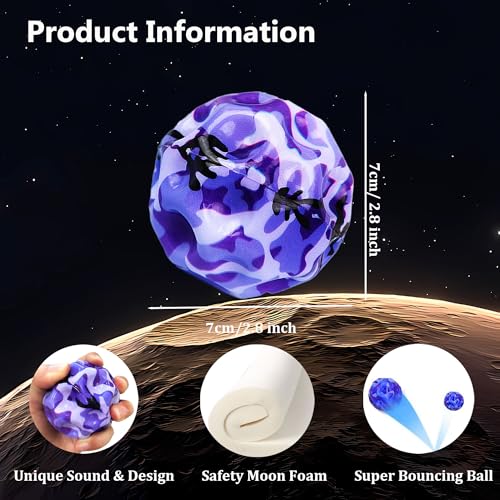 Tendry Extreme Super High Bouncing Ball Moon Shape, Improve Hand-Eye Coordination, Easy to Grip and Catch by Athletes as a Sport Training Balls (4 Pcs) - Image 5