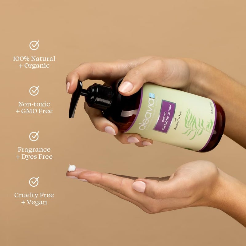 Aleavia Orchid Prebiotic Body Lotion â€“ Lightly Scented, All-Natural Moisturizing Body Lotion with Organic Essential Oils for Soft, Smooth Skin â€“ 12 Oz - Image 3