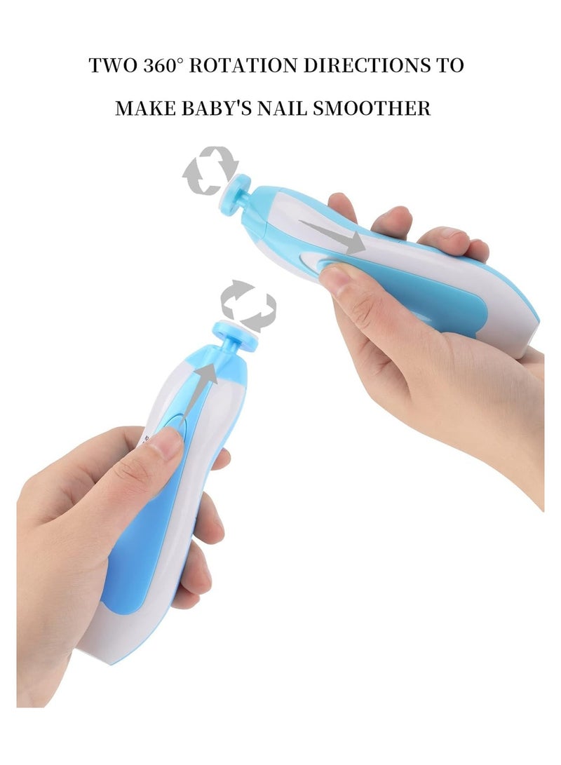 Baby Nail Trimmer Electric No Sharp Claws Hurt, Baby Nail File Kit Manicure Set,6 in 1 Safety Cutter Trimmer Clipper for Toes and Fingers Blue - Image 5