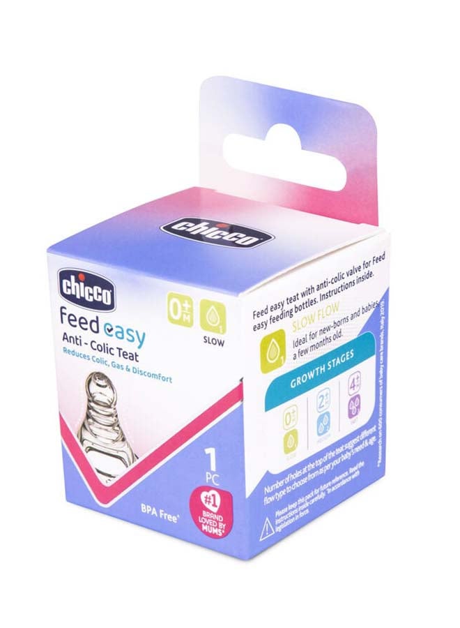 Chicco حلمة مضادة للمغص سهلة التغذية تدفق بطيء 0م+ (1 قطعة) - Image 1