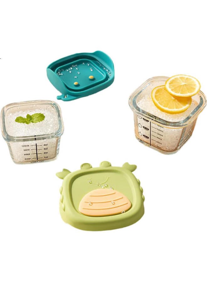 Beptides Beipesi Baby Glass Food Container With Lid, Fresh-Keeping Storage, Suitable For Steamed Egg Custard, Specialized Infant Feeding Bowl, Pumpkin Orange - Image 1
