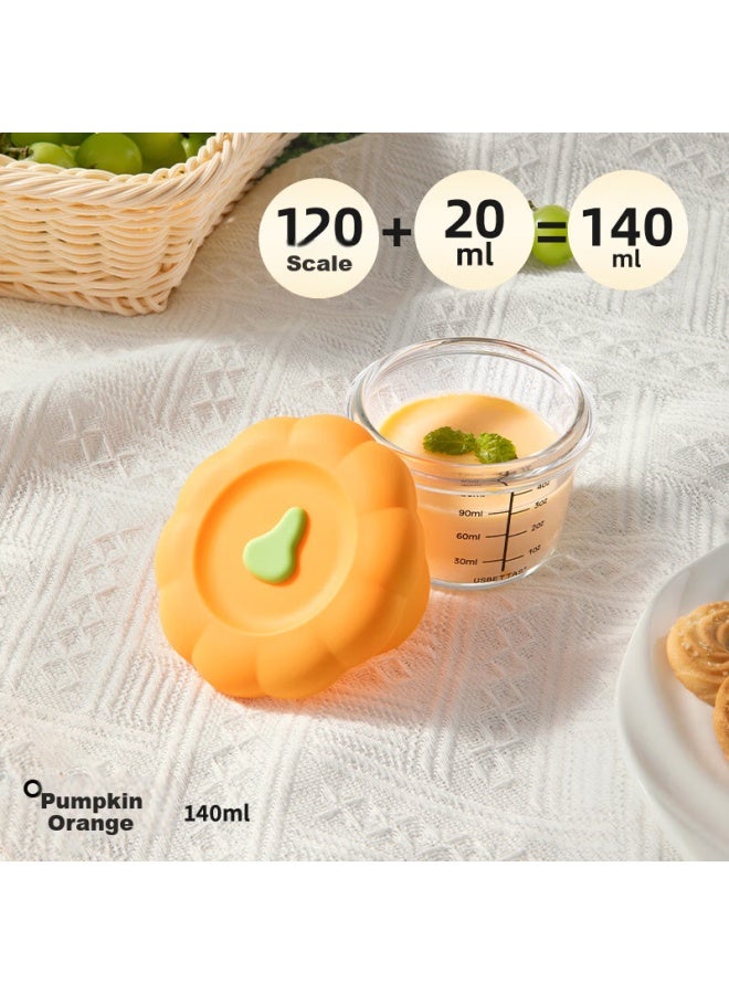 Beptides Beipesi Baby Glass Food Container With Lid, Fresh-keeping Storage, Suitable For Steamed Egg Custard, Specialized Infant Feeding Bowl, Pumpkin Orange - Image 1