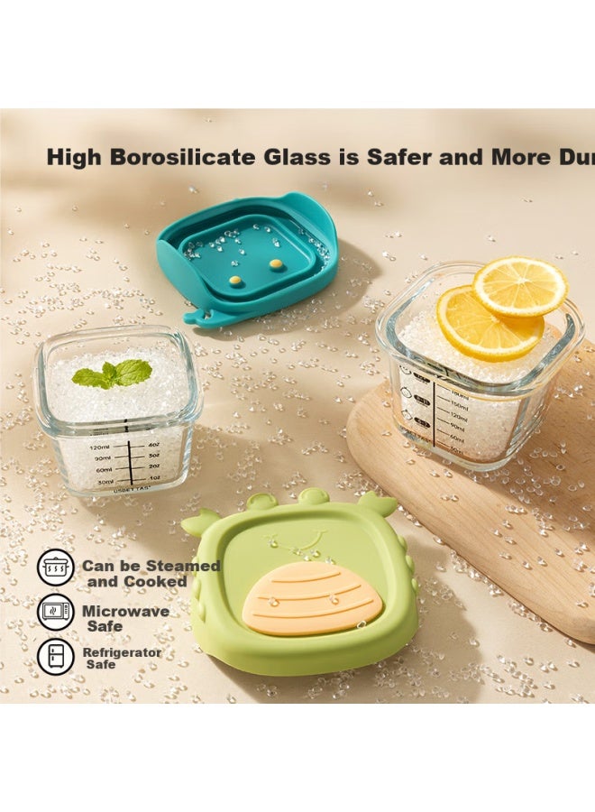 Beptides Beipesi Baby Glass Food Container With Lid, Fresh-keeping Storage, Suitable For Steamed Egg Custard, Specialized Infant Feeding Bowl, Pumpkin Orange - Image 2