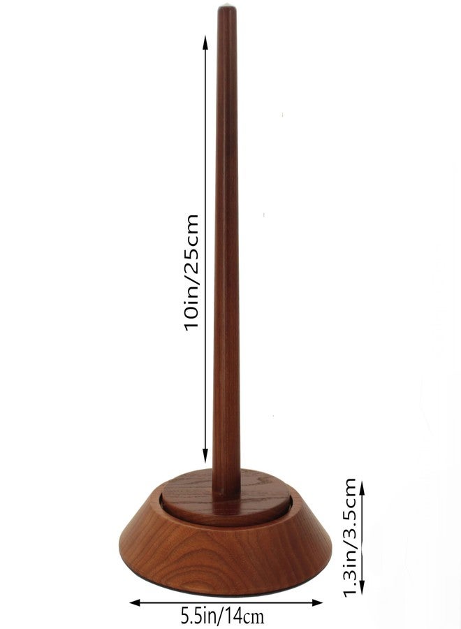 BarvA Big Wood Yarn Holder Advanced Metal Twirling Mechanism Lazy Susan Stand Ball Spindle Sewing Crocheting Tool Wool Cord Organizer Ribbon Storage Knitting Winder Embroidery Thread Crochet Accessory - Image 3