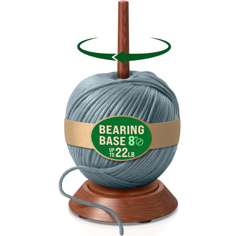 BarvA Big Wood Yarn Holder Advanced Metal Twirling Mechanism Lazy Susan Stand Ball Spindle Sewing Crocheting Tool Wool Cord Organizer Ribbon Storage Knitting Winder Embroidery Thread Crochet Accessory - Image 1