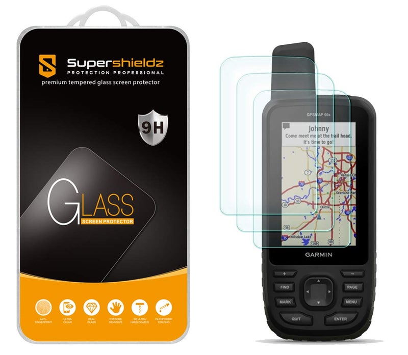 Supershieldz (3 Pack) Designed for Garmin GPSMAP 67 67i 66i 66s 66st 66sr Tempered Glass Screen Protector, Anti Scratch, Bubble Free - Image 1