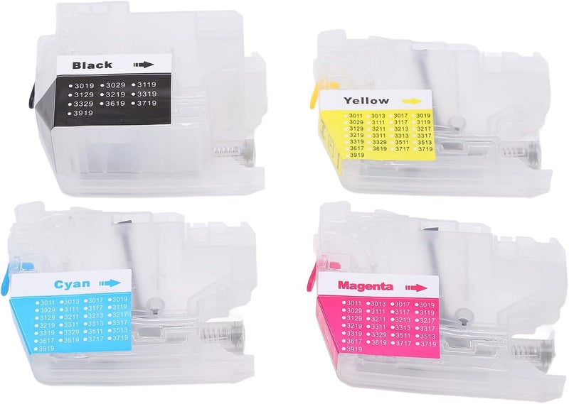 4Pcs Ink Cartridge Refill for LC3017 BK LC3017C LC3017M LC3017Y Printers, Replacement Ink Cartridge, High Capacity Printer Ink with Smooth Output, Compatible with - Image 1