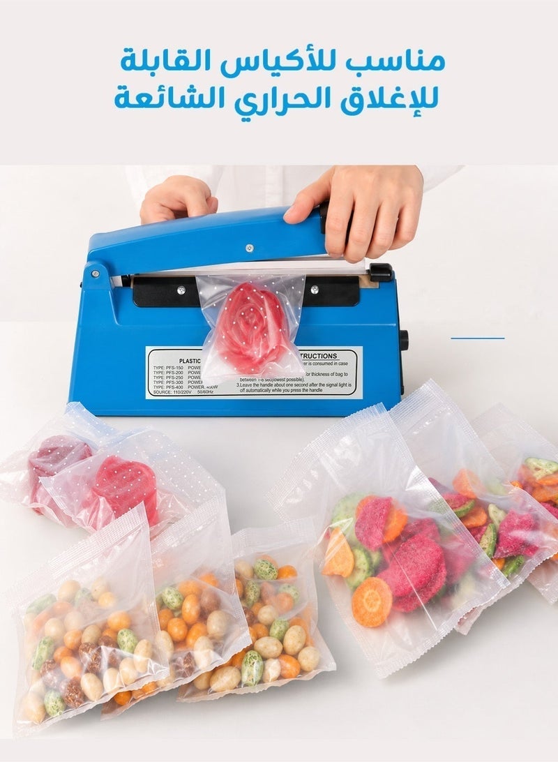 TUNKE Electric Impulse Sealer Machine with BS Plug - 200mm, 250W - Manual Bags Sealing Machine with 8 Adjustable Temperature Levels for Quick Heating - Ideal for Plastic PP, PE Bags, Pouches, Food Packaging, and Small Business Use - Image 5
