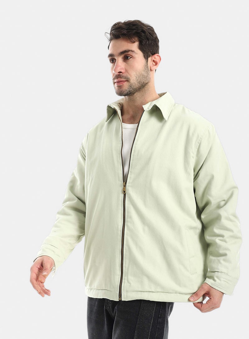 Red Circle Jabardine Jacket With Zipper - Image 2