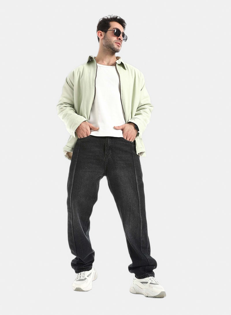 Red Circle Jabardine Jacket With Zipper - Image 5
