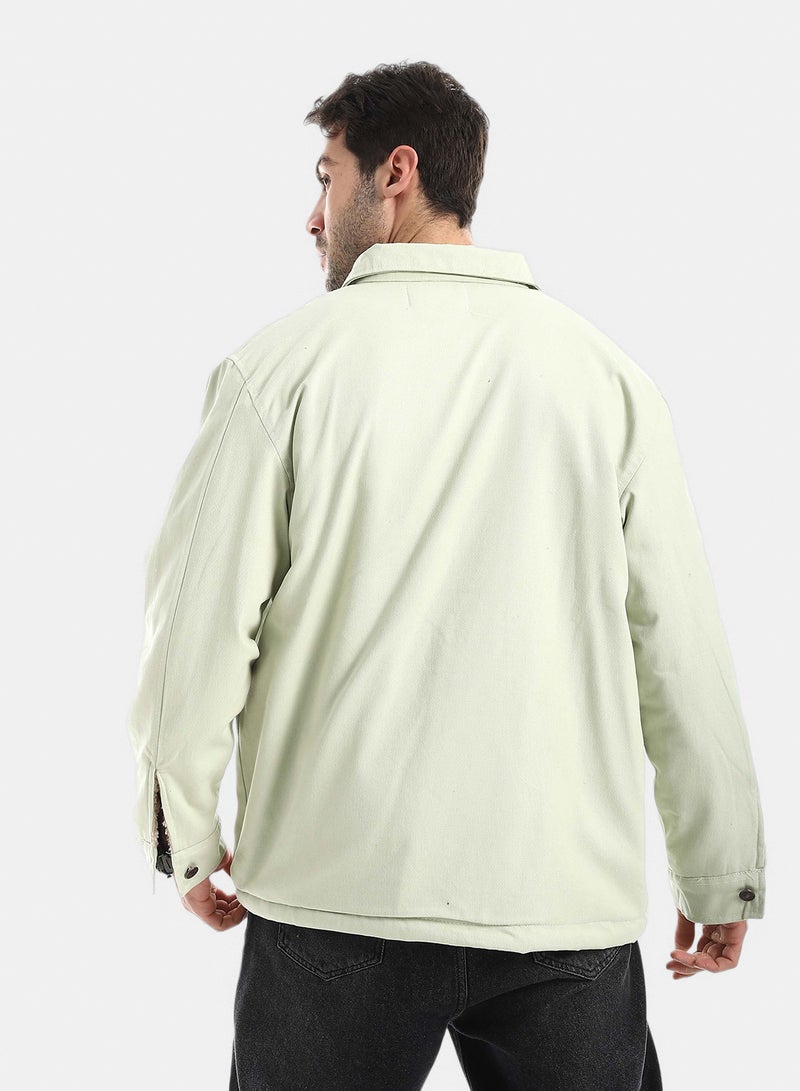 Red Circle Jabardine Jacket With Zipper - Image 3