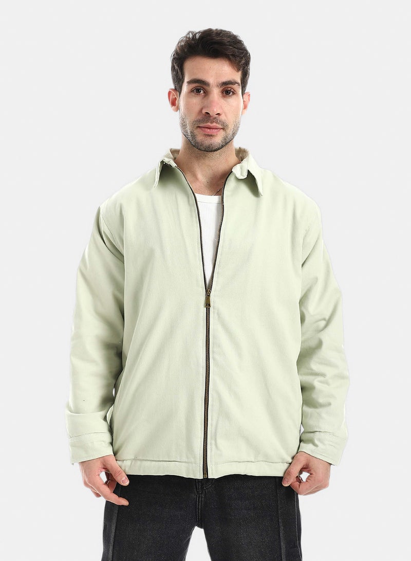 Red Circle Jabardine Jacket With Zipper - Image 1