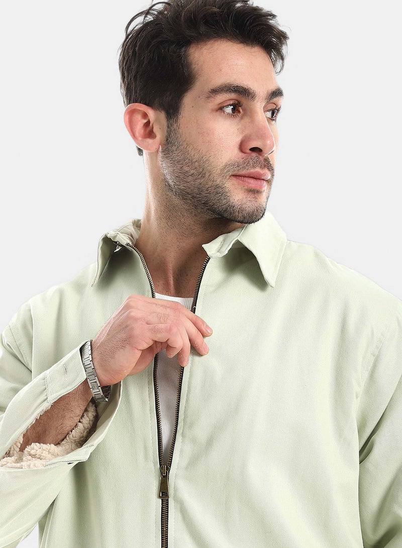 Red Circle Jabardine Jacket With Zipper - Image 4