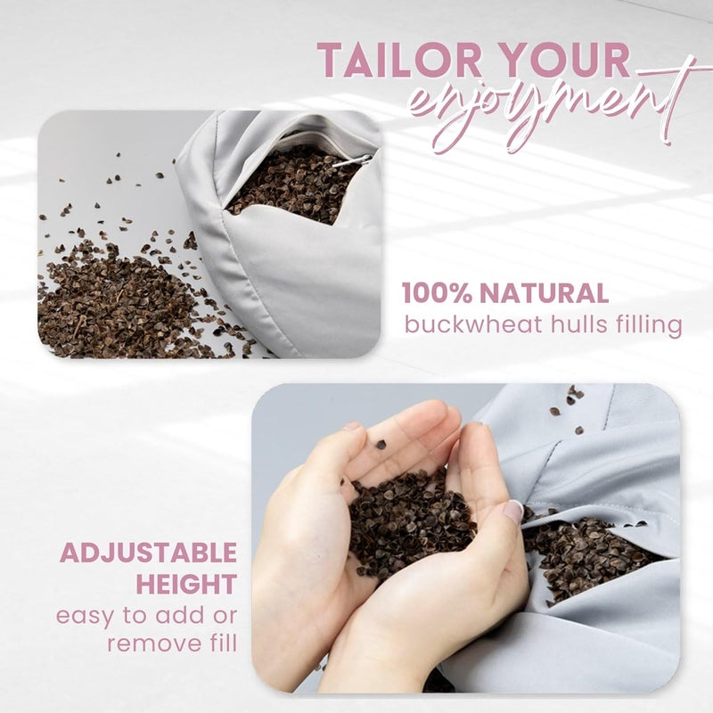 Yes4All Meditation Cushion Floor Pillow Foam Zafu Buckwheat Mandala Pattern Yoga Meditation Bolster Pillows Floor Cushions - Image 4