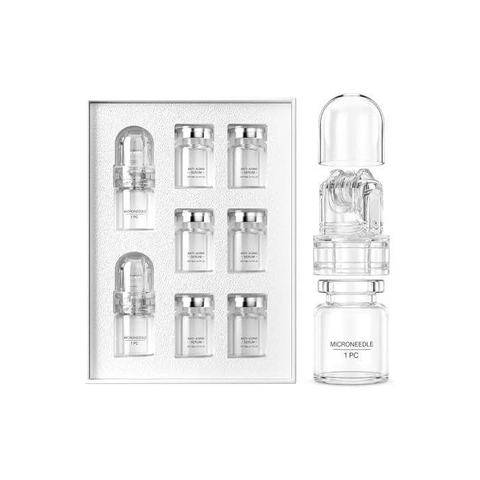 Micro Infusion System for Face& Lips，Face Moisturizing Facial Serum Smooth Skin, 0.25mm 24k Gold Cosmetic Facial Stamp,2X Infusion Application, 6x Serums