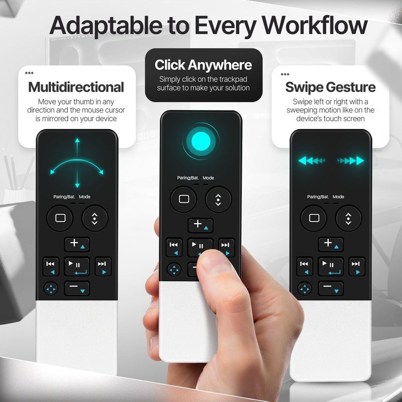 TNP Products TNP Bluetooth Remote Control for iPad iPhone - Trackpad Media Presenter for iOS Mac Android Tablet PC - Wireless Camera Shutter, Media Button, Presentation Clicker, iPad Air Pro, MacBook Pro Mini M1 - Image 4