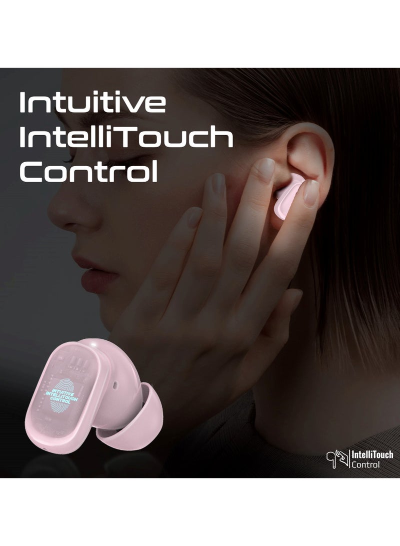 PROMATE TWS Earbuds With 6Hrs Playtime, HD Microphone for Immaculate Calls, IntelliTouch Controls, IPX4 Water Resistanceو, Bluetooth 5.4 For Stable Connection and Comfort-Fit Design Pink - Image 4