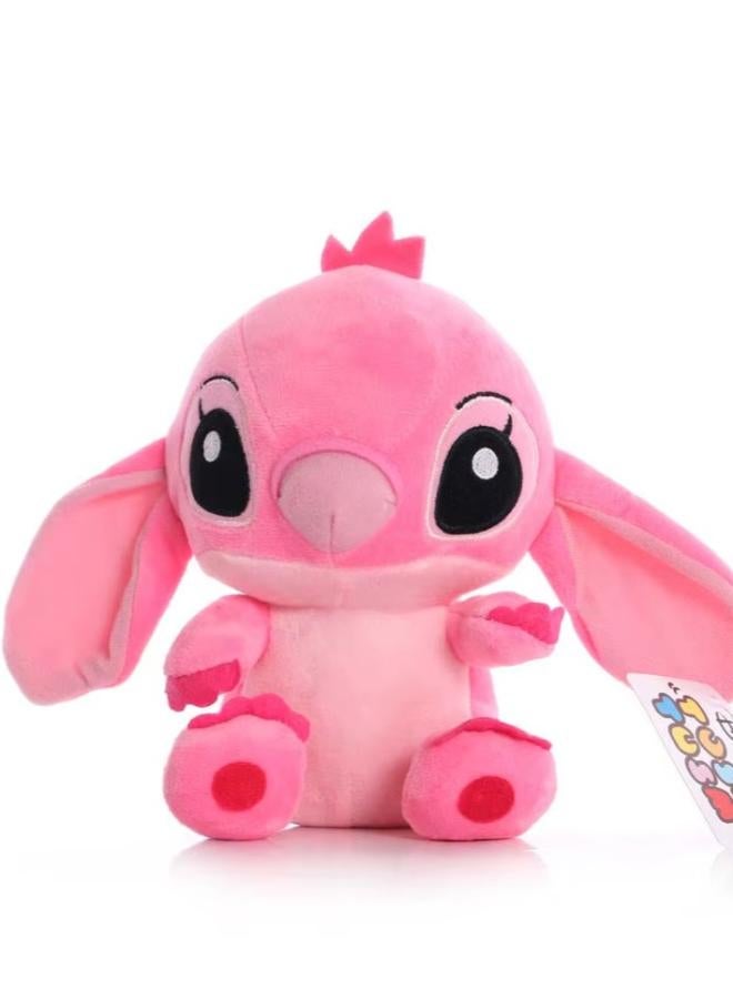 2 دمى ديزني كارتون ستيتش القطيفة، مقاس 25سم، وردي و ازرق - هديه جميله للنساء و الفتيات - Image 2