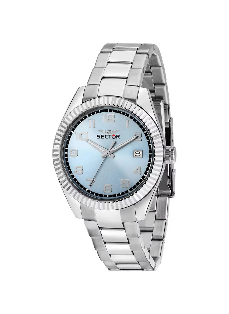 Sector 240 Collection Men's Analog Watch - Blue Dial, 39mm Stainless Steel Case, Stainless Steel Bracelet, Quartz, 50M Water Resistant - R3253240017