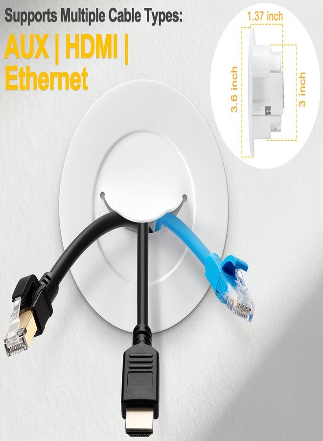 ZhiYo in-Wall Cable Management Kit for TV, White TV Cord Hider Kit, Behind Wall Cable Management for Mounted TVs, Cord Concealer Kits with 2 Wire Pass Throughs and 1 Hole Saw Drill Attachmen - Image 3
