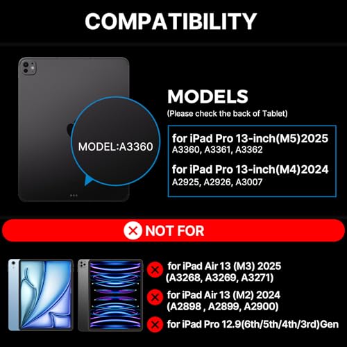 typecase Keyboard Case for iPad Pro 13-inch (M5 2025 / M4 2024), Magic Keyboard with 11 Colors Backlight, Keyboard Case with Pencil Holder, Multi-Touch Trackpad,Easy-Set Magnetic Stand, Black - Image 2