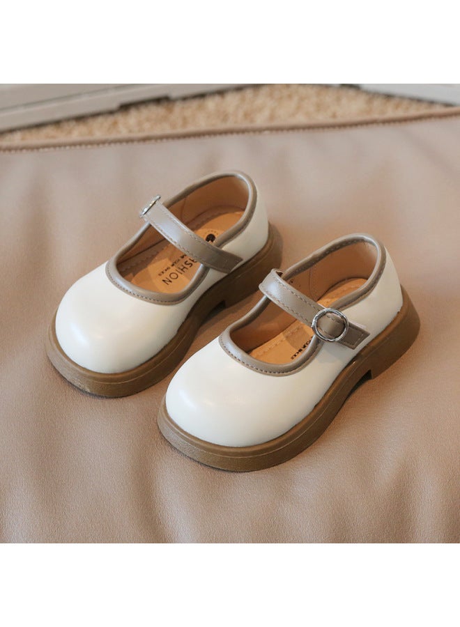 Korean Style Round Toe Sweet Girls Princess Shoes Versatile Kidsren's Small Leather Shoes College Style Flats Little Girls And Kidsren's Shoes Dropshipping