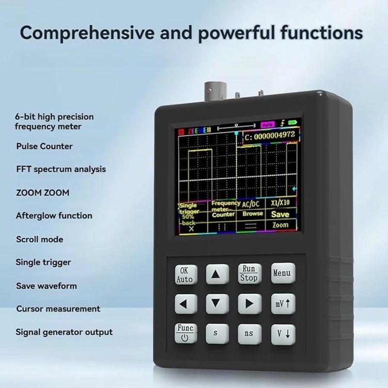 DSO1C81 2.8 بوصة راسم إشارة رقمي محمول 80 ميجاهرتز عرض النطاق 250 ميجاهرتز مولد إشارة 2 في 1 - Image 4
