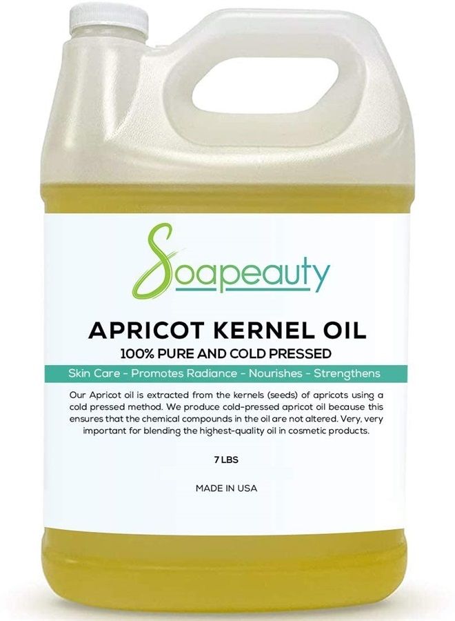 Apricot Kernel Oil Cold Pressed 100% Pure Natural Apricot Oil for Skin, Face, Hair Carrier for Essential Oils, Massage | 7 LBS