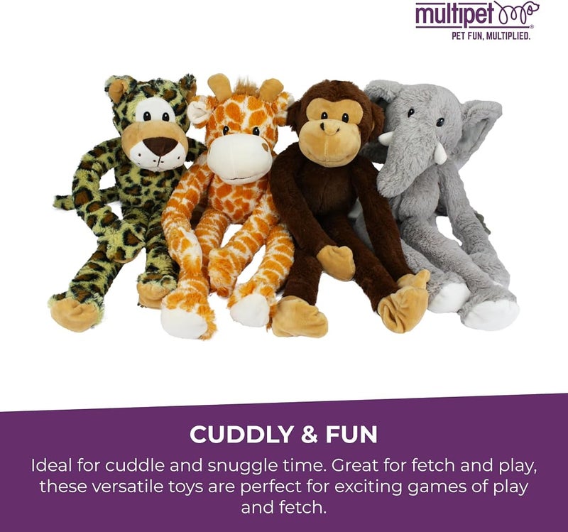 Multipet Swingin 19-Inch Large Plush Dog Toy with Extra Long Arms and Legs with Squeakers - Image 5