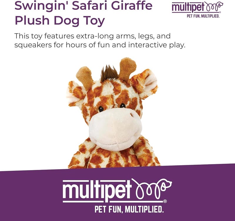 Multipet Swingin 19-Inch Large Plush Dog Toy with Extra Long Arms and Legs with Squeakers - Image 2