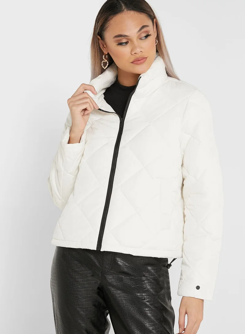 NOISY MAY High Neck  Zippered Jacket