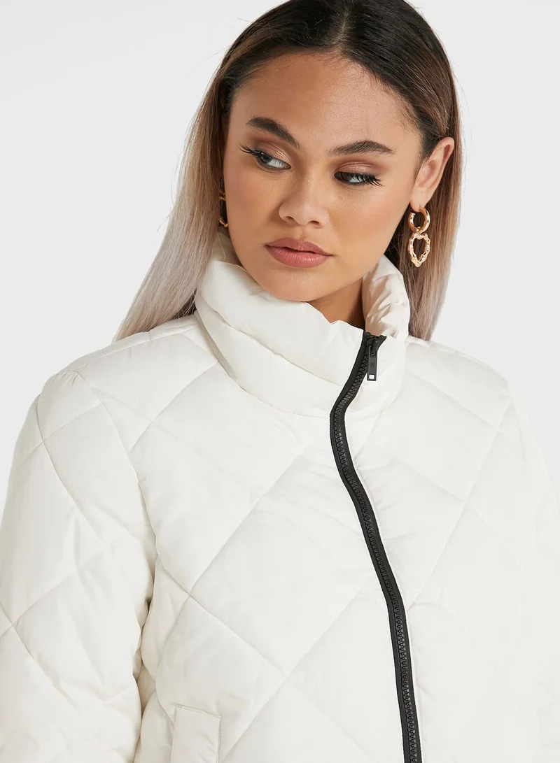 NOISY MAY High Neck  Zippered Jacket