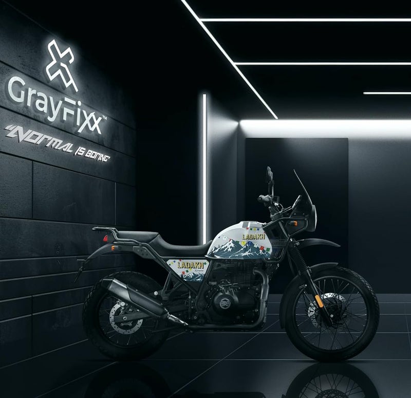 Grayfixx Ladakh Edition Full Body Sticker for Himalayan 411 | Made in Premium Gloss Vinyl with FPF(Fade Protection Film), Water Proof, Precut Sticker, Pack of 1 Both Side with 2 Years Guarantee - Image 2