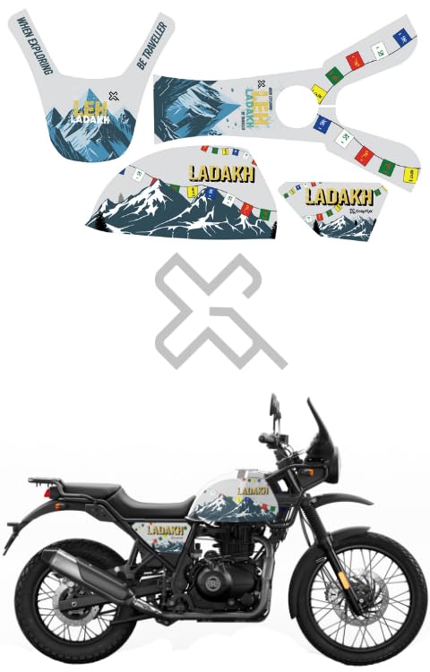Grayfixx Ladakh Edition Full Body Sticker for Himalayan 411 | Made in Premium Gloss Vinyl with FPF(Fade Protection Film), Water Proof, Precut Sticker, Pack of 1 Both Side with 2 Years Guarantee - Image 5