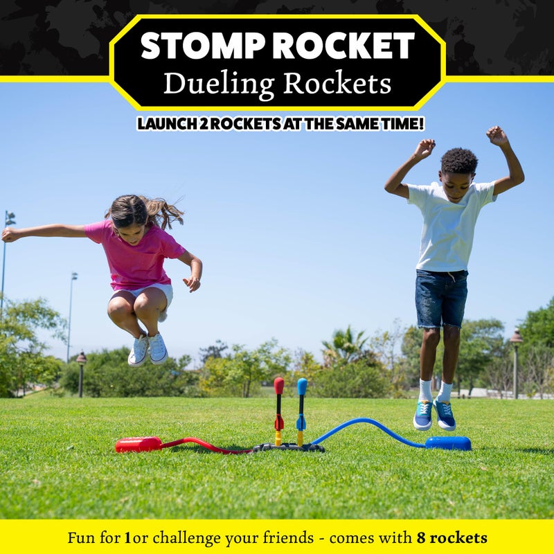 Stomp Rocket Original Dueling Rocket Launcher for Kids, 8 Rockets - Fun Backyard & Outdoor Kids Toys Gifts for Boys & Girls -Toy Foam Blaster Set Soars 200ft - Multi-Player Launcher Stand - Image 2