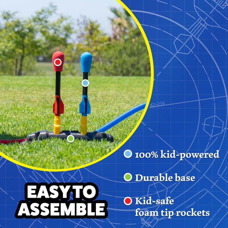 Stomp Rocket Original Dueling Rocket Launcher for Kids, 8 Rockets - Fun Backyard & Outdoor Kids Toys Gifts for Boys & Girls -Toy Foam Blaster Set Soars 200ft - Multi-Player Launcher Stand - Image 5
