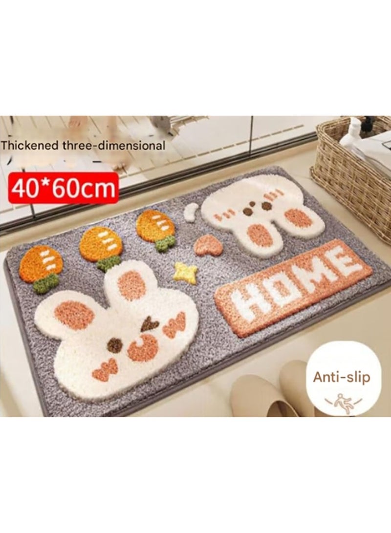 Jingke Quick-drying Absorbent Floor Mats Bathroom Anti-slip Mats Toilet Absorbent Foot Mats Entry-level Mats 40*60cm  015 - Image 1