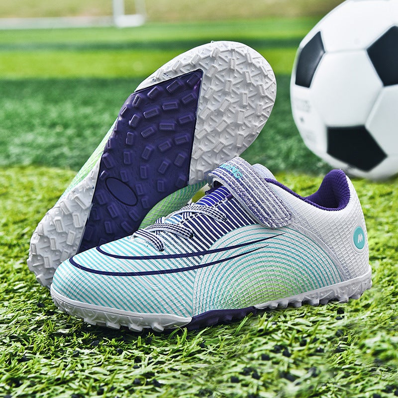 Kids Soccer Cleats Training Sports Shoes Purple 