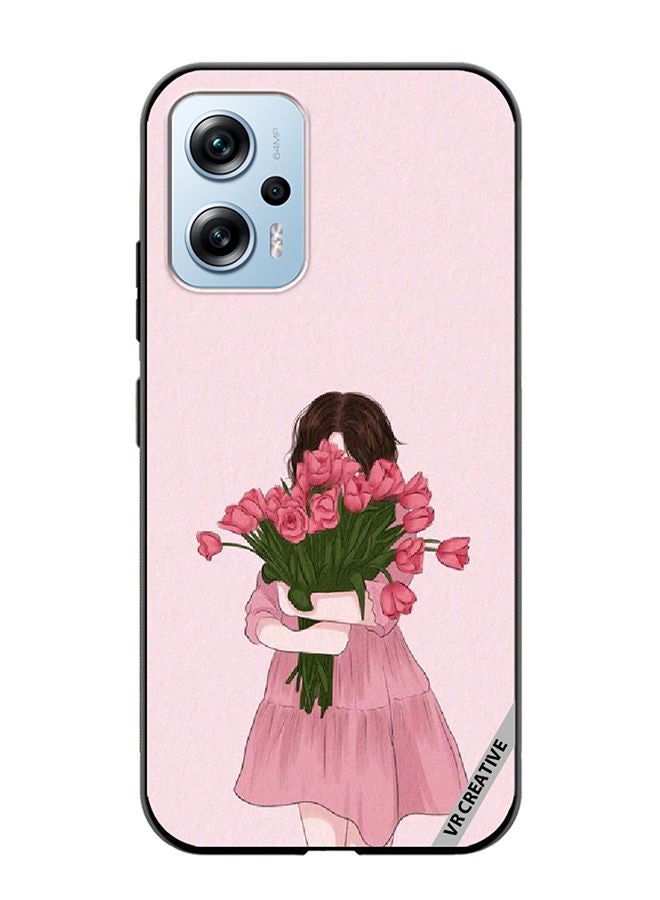 VR CREATIVE Protective Case Cover For Xiaomi Poco X4 GT Girl Hugging Bouquet Design Multicolour - Image 1