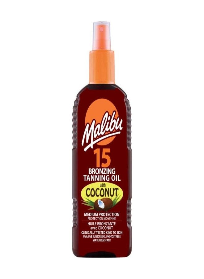 Malibu Spf 15 Bronzing Tanning Oil With Coconut, 200 Ml - Image 1