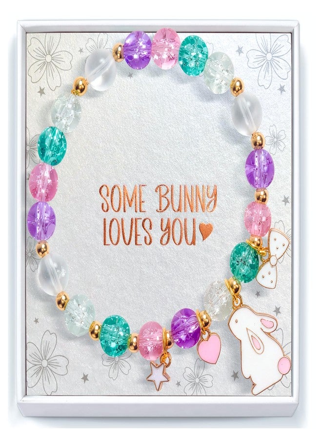 DINIZON Girls Easter Bracelet, Easter Basket Stuffers For Girl, Little Bunny Raster Gifts For Girls, Cute Bunny Jewelry Present For Teens, Women Adults, Unique Rabbit Accessories Essentials Filler - Image 1