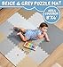 TOYVELT Foam Puzzle Floor Mat for Kids 12x1232 Interlocking Play Mat Tiles with Colors Educational Large Puzzle Foam Floor Tiles for Crawling NonToxic CreamGrayBeige - Image 4