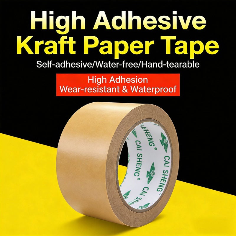 Brown Coated High Tack Kraft Paper Tape For Masking And Sealing Boxes Waterproof 866 14 Inch - Image 3