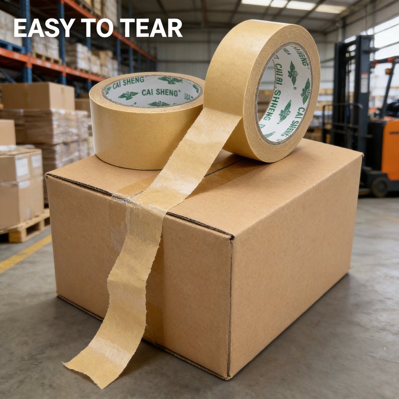 Brown Coated High Tack Kraft Paper Tape For Masking And Sealing Boxes Waterproof 866 14 Inch - Image 1
