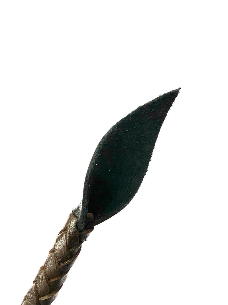 PETS TRIANGLE 3FT Leather Bull Whip with Leather Handle (Chocolate Brown) - Image 3