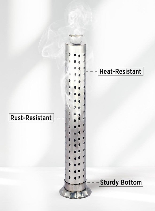 NS INVENTIVENESS - Stainless Steel Incense Stick Holder for Worship | High Durable Incense Stand| Agarbatti Holder with Ash Catcher | Silver Color | 1 pc Agarbatti Stand Holder Agarbatti Stand Holder - Image 5