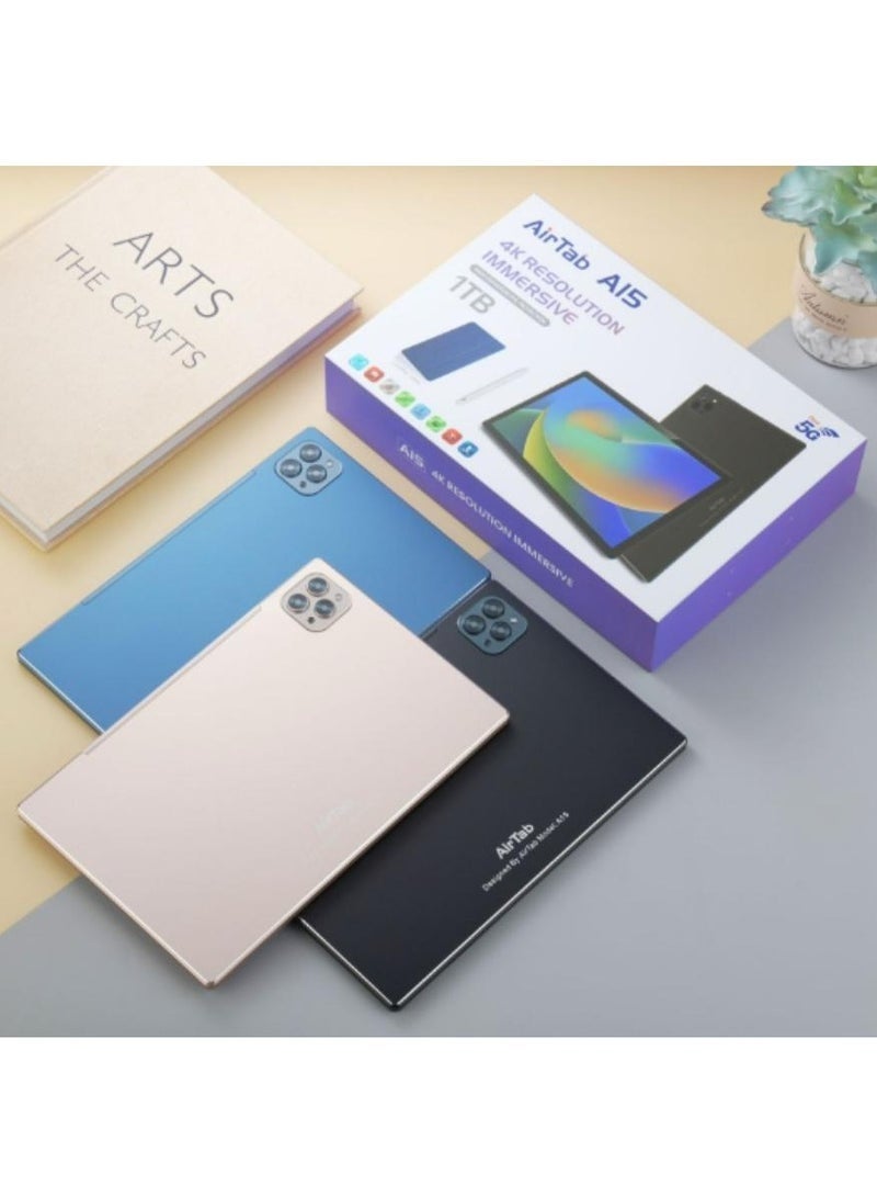 AirTab A15 5G Smart Tablet with 10.1 Inch HD Display, 16GB RAM 1TB ROM, 10000mAh Battery, Dual SIM, Wi-Fi, Fast Charging, Slim Design, Powerful Performance, Gold Android Tablet - Image 2