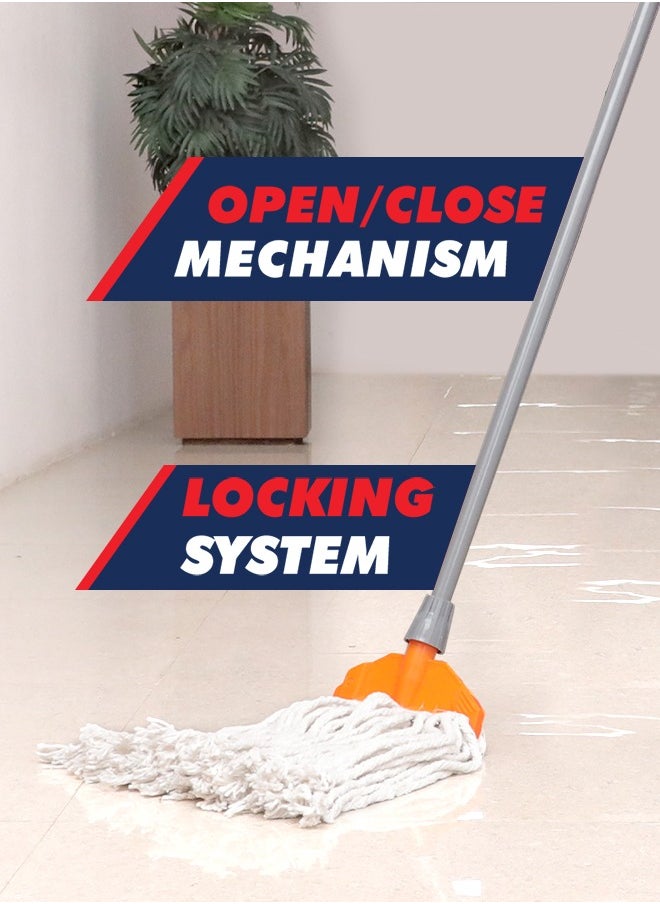 Chakaa chak Quick and Clip & Fit Mop with Long Handle for Kitchen, Restaurant, Bathroom, Garages, Warehouses & Office  - Image 5