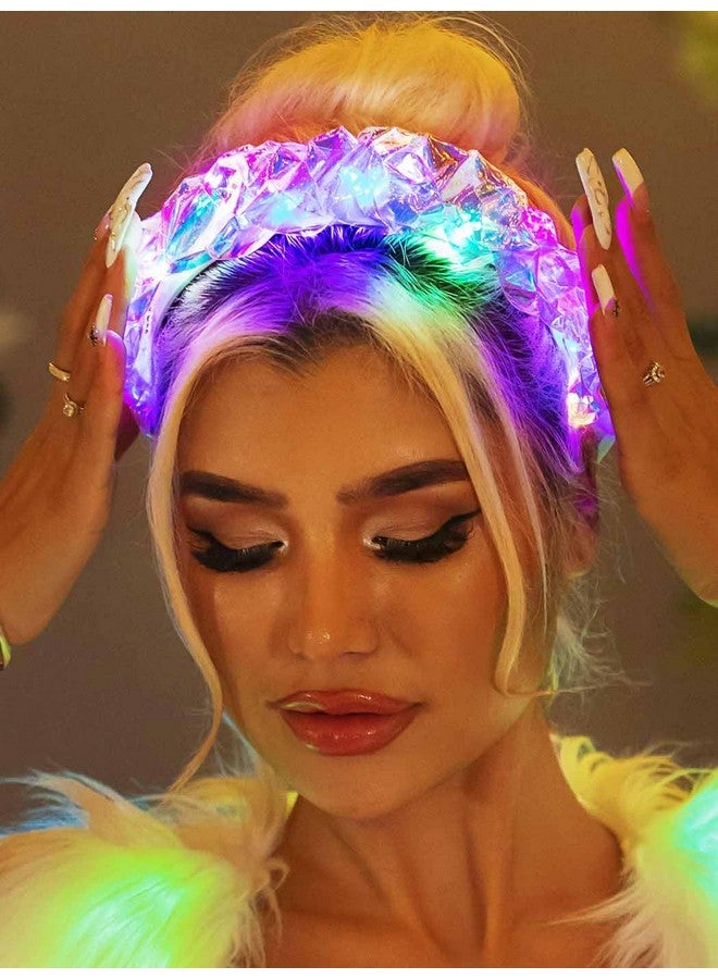 BARTOSI Artosi Light Up Headbands Led Glowing Headband Flash Hair Band Luminous Headband Laser Hair Hoop For Nightclub Party Festival Costume Headwear Rave Hair Accessories For Women And Girls  - Image 1