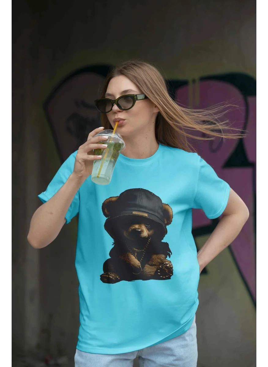 دوغ فش Teddy Women's Oversize Blue T-Shirt